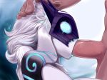  anthro big_penis blush caprine female fur fuzzybear human interspecies kindred_(lol) lamb_(lol) league_of_legends male male/female mammal mask open_mouth oral penis riot_games sheep video_games 