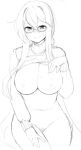  1girl areolae black_and_white blush breasts cleavage clothes_lift doki_doki_literature_club female glasses hand_on_thigh long_hair looking_at_viewer midriff monochrome mostly_nude navel nipples otxoa60 pubic_hair pussy sitting sketch smile solo sweatdrop sweater sweater_lift tagme thighs yuri_(doki_doki_literature_club) 