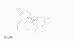  &lt;3 2018 animated anthro bat blush duo fur kissing lary_(yinller) male male/male mammal monochrome montimer_(yinller) mouse rodent smile yinller 