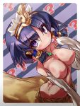  1girl ? a-tuy breasts centauroid egyptian female futaba_channel gold jewelry monster_girl nijiura_maids nipples purple_eyes solo topless wings 