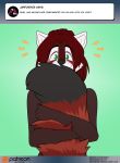  2018 anthro ask_blog blush conditional_dnp english_text female green_eyes kadath mammal red_panda ruby_(kadath) smile solo text 