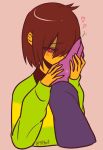  &lt;3 2018 596o3 blush clothed clothing deltarune digital_media_(artwork) disembodied_hand hair human kris_(deltarune) male mammal simple_background solo_focus video_games 