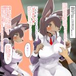  1girl brown_hair character_request copyright_request dog furrfication furry groping long_hair maid neosino open_mouth 