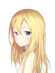  absurdres blonde_hair blue_eyes blush flat_chest from_side hair_between_eyes highres long_hair looking_at_viewer nude parted_lips portrait rachel_gardner satsuriku_no_tenshi simple_background smile2007h solo white_background 