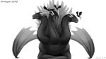  2018 black_hair digital_media_(artwork) dragon feral floverale-hellewen flying group hair horn multihead smile 