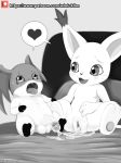  &lt;3 after_sex anthro anthro_on_anthro balls bed cum cum_in_pussy cum_inside cum_string digimon digimon_(species) duo erection feline female fur gatomon greyscale head_wings hi_res humanoid_penis inside interspecies male male/female mammal membranous_wings messy monochrome nude open_mouth orgasm panting patamon penis pillow pussy semi-anthro sitting smile spread_legs spreading sweat tongue tongue_out uncut white_fur wings winick-lim 