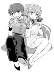  2girls chinese_clothes double_bun long_hair multiple_girls ranma_1/2 saotome_ranma shampoo_(ranma_1/2) 