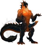 ball_hawk big_penis big_tail blackchaos666 claws demon glowing glowing_eyes hair hybrid invalid_tag knot male maned_tail mohawk muscular over_bite penis sethael_(zeus.) spikes watermark 