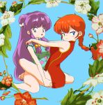  2girls chinese_clothes double_bun long_hair multiple_girls ranma_1/2 red_hair saotome_ranma shampoo_(ranma_1/2) 