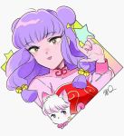  1girl chinese_clothes double_bun long_hair purple_hair ranma_1/2 shampoo_(ranma_1/2) 