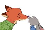  almost_kiss anthro canine disney female fox interspecies judy_hopps kissing lagomorph love mago male mammal nick_wilde rabbit zootopia 