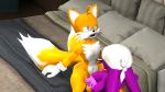  16:9 3d_(artwork) anthro anthro_on_anthro balls bed breasts canine clothing digital_media_(artwork) duo fellatio female fox gloves hi_res male male/female mammal miles_prower mostly_nude on_bed open_mouth oral penis pillow sex sonic_(series) sonic_riders titfuck unknown_artist wave_the_swallow 