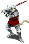  1_eye anthro armor blood cat_knight feline female hladilnik mammal melee_weapon muscular muscular_female solo sword weapon 