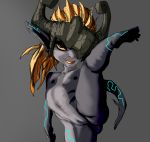  bolt-s_(artist) butt ear_piercing humanoid markings midna nintendo not_furry piercing presenting presenting_pussy pussy raised_leg short_stack solo solo_focus the_legend_of_zelda twili twilight_princess video_games 