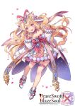  :d animal_ears bangs blonde_hair blush boots bow brave_sword_x_blaze_soul cat_ears character_request copyright_name detached_sleeves dress eyebrows_visible_through_hair flower full_body hair_between_eyes hair_bow hair_flower hair_ornament hands_up head_tilt high_heel_boots high_heels long_hair long_sleeves official_art open_mouth petals pink_bow pom_pom_(clothes) puffy_long_sleeves puffy_sleeves purple_eyes red_footwear round_teeth simple_background sleeves_past_wrists smile socks solo strapless strapless_dress striped striped_bow teeth two_side_up upper_teeth very_long_hair white_background white_bow white_dress white_flower white_legwear white_sleeves yeonwa 