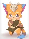  balls blush clothing cub gnar_(lol) league_of_legends loincloth looking_at_viewer male penis riot_games skull standing teeth toruu video_games yordle young 