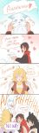  4girls animalization biting black_hair blake_belladonna blonde_hair blood blush comic finger_biting fox multiple_girls ruby_rose rwby weiss_schnee white_hair yang_xiao_long 