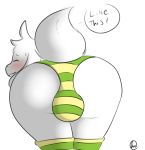  anthro asriel_dreemurr blush bulge caprine clothed clothing contimplatininspiratio digital_media_(artwork) goat legwear male mammal panties socks solo undertale underwear video_games young 