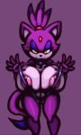  amber_eyes anthro areola big_breasts blaze_the_cat breasts cat cleavage clothed clothing erect_nipples feline female hi_res huge_breasts looking_at_viewer mammal nipples skimpy solo sonic_(series) swimsuit thecon 