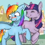  2012 blush duo equine female friendship_is_magic horn mammal my_little_pony pegasus pink_eyes rainbow_dash_(mlp) saetia twilight_sparkle_(mlp) unicorn wings 