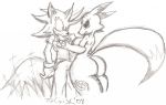  2008 anthro armwear big_breasts big_butt big_thighs black_sclera breasts bulge butt canine clothed clothing crossover digimon duo elbow_gloves female fur gloves hedgehog huge_butt licking licking_lips male male/female mammal monochrome mostly_nude pants renamon seductive shirt side_boob sketch skinny sonic_(series) sonic_the_hedgehog sweat sweatdrop thecon thick_thighs tongue tongue_out undressing wide_hips yin_yang 