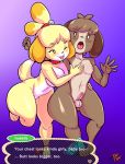  animal_crossing anthro balls breasts brother canid canine canis collar dialogue digby_(animal_crossing) domestic_dog erection female humanoid_penis isabelle_(animal_crossing) male mammal nintendo nipples penis sibling sister thecon video_games 