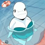  animated anthro beluga big_breasts breasts cetacean cleavage clothed clothing delphinoid eyelashes female huge_breasts inner_tube mammal marine monodontid monokini overweight partially_submerged shamelesss slightly_chubby solo swim_ring swimming swimming_pool toothed_whale 