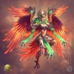  2019 avian digital_media_(artwork) feathered_wings feathers female gugu-troll harpy humanoid smile solo wings 