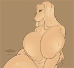 2017 anthro big_breasts breasts canid canine canis cherrikissu digital_media_(artwork) domestic_dog female huge_breasts looking_at_viewer mabel_(cherrikissu) mammal mature_female nipples nude saluki slightly_chubby solo voluptuous 