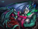  android angela-45 anthro armor clothed clothing cyber_dragon digital_media_(artwork) djpuppeh dragon family female lying machine male male/female muscular muscular_male reptile robot scalie sleeping smile son walter-07 wings xarda young 