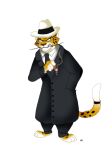  angry anthro cigar clothed clothing disney fan_character felid jaguar lettup male mammal pantherine simple_background smoking solo standing white_background zootopia 