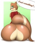  anthro big_butt butt clothing digital_media_(artwork) looking_at_viewer looking_back lutrine male mammal mustelid pandashorts simple_background solo 