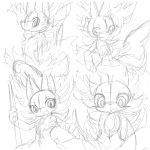  ambiguous_gender anthro black_and_white blush braixen chest_tuft dipstick_tail hi_res inner_ear_fluff kemono monochrome multicolored_tail multiple_images navel nintendo nyaswitchnya pok&eacute;mon pok&eacute;mon_(species) simple_background sketch solo stick tuft video_games white_background 