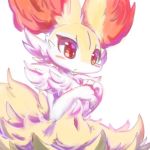  anthro blush braixen chest_tuft dipstick_tail female inner_ear_fluff multicolored_tail navel nintendo nyaswitchnya pok&eacute;mon pok&eacute;mon_(species) solo tuft video_games 