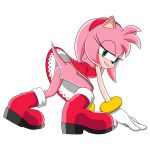  absurd_res amy_rose anthro butt clothed clothing digital_media_(artwork) eulipotyphlan eyelashes female footwear fur gloves green_eyes hair hairband hedgehog hi_res lecopengo mammal pink_hair pussy smile solo sonic_(series) 