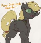  anus applejack_(mlp) changeling dialogue female marsminer my_little_pony pussy solo 