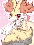  anthro blush braixen chest_tuft dipstick_tail fluffy fluffy_tail happy inner_ear_fluff multicolored_tail navel nintendo nyaswitchnya pok&eacute;mon pok&eacute;mon_(species) solo stick tuft video_games 