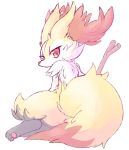  anthro braixen dipstick_tail fluffy fluffy_tail from_behind_(disambiguation) inner_ear_fluff looking_at_viewer multicolored_tail nintendo nyaswitchnya pawpads pok&eacute;mon pok&eacute;mon_(species) solo stick video_games 