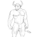  anthro bovid bovine bulge cattle clothed clothing male mammal muscular otter_grafitsnake solo topless underwear 