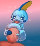  &lt;3 2019 ambiguous_gender blush human interspecies male male/ambiguous mammal nintendo oral pok&eacute;mon pok&eacute;mon_(species) pok&eacute;philia simple_background size_difference sobble tears tzulin veiny_dick video_games 
