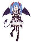  1girl absurdres blue_hair child demon_girl demon_horns demon_wings highres horns original seryu unholysoul wings 