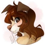  2019 anthro brown_eyes brown_hair canid canine canis digital_media_(artwork) domestic_dog female hair mammal simple_background smile solo white_background wolflady 
