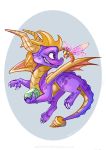 ambiguous_gender arthropod claws dragon dragonfly duo feral gem horn insect key-feathers membranous_wings scalie simple_background smile sparx spines spyro spyro_the_dragon teeth video_games western_dragon wings 