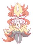  anthro blush braixen chest_tuft dipstick_tail female fluffy fluffy_tail happy inner_ear_fluff looking_at_viewer multicolored_tail nintendo nyaswitchnya pok&eacute;mon pok&eacute;mon_(species) sitting solo tuft video_games 