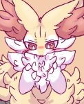  anthro blush braixen chest_tuft dipstick_tail female fluffy fluffy_tail hand_on_chest hi_res inner_ear_fluff multicolored_tail nintendo nyaswitchnya pok&eacute;mon pok&eacute;mon_(species) solo tuft video_games 