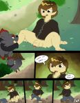  balls comic cum feral human kaiizree male mammal nintendo penis pok&eacute;mon pok&eacute;mon_(species) sweat text video_games zorua 