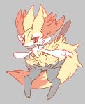  anthro blush braixen breasts chest_tuft dipstick_tail female fluffy fluffy_tail happy inner_ear_fluff looking_at_viewer multicolored_tail navel nintendo nyaswitchnya pok&eacute;mon pok&eacute;mon_(species) solo stick tuft video_games 