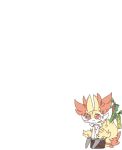  anthro blush braixen chest_tuft dipstick_tail fluffy fluffy_tail happy inner_ear_fluff multicolored_tail nintendo nyaswitchnya phone_wallpaper plant pok&eacute;mon pok&eacute;mon_(species) sitting solo tuft video_games 