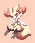  anthro blush braixen chest_tuft dipstick_tail fluffy fluffy_tail happy hi_res inner_ear_fluff looking_at_viewer multicolored_tail navel nintendo nyaswitchnya pawpads pok&eacute;mon pok&eacute;mon_(species) solo tuft video_games 