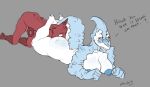  2019 anal anthro big_breasts biped blue_nipples breasts butt canid canine canis digital_media_(artwork) duo english_text eyewear female fish glasses grey_background hand_on_penis ice izzy223 lying male mammal marine nipples nude on_front on_top open_mouth oral penis rimming rippel_(izzy223) sex shark simple_background teeth text toes vivian_(donkles) wolf 